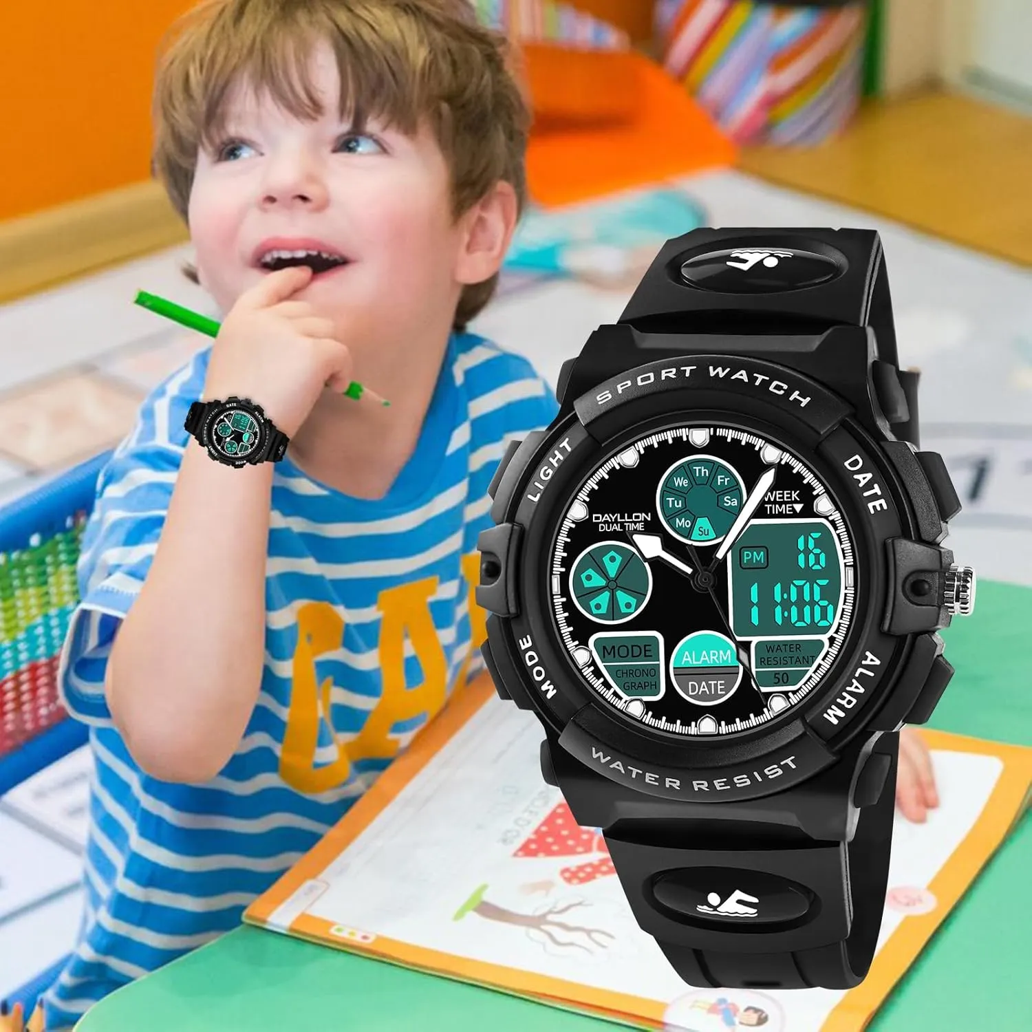 Watch for Kids Dayllon adobe sterile balloon Watches for Kids,Boys Watches Ages 5-15,Analog Digital 