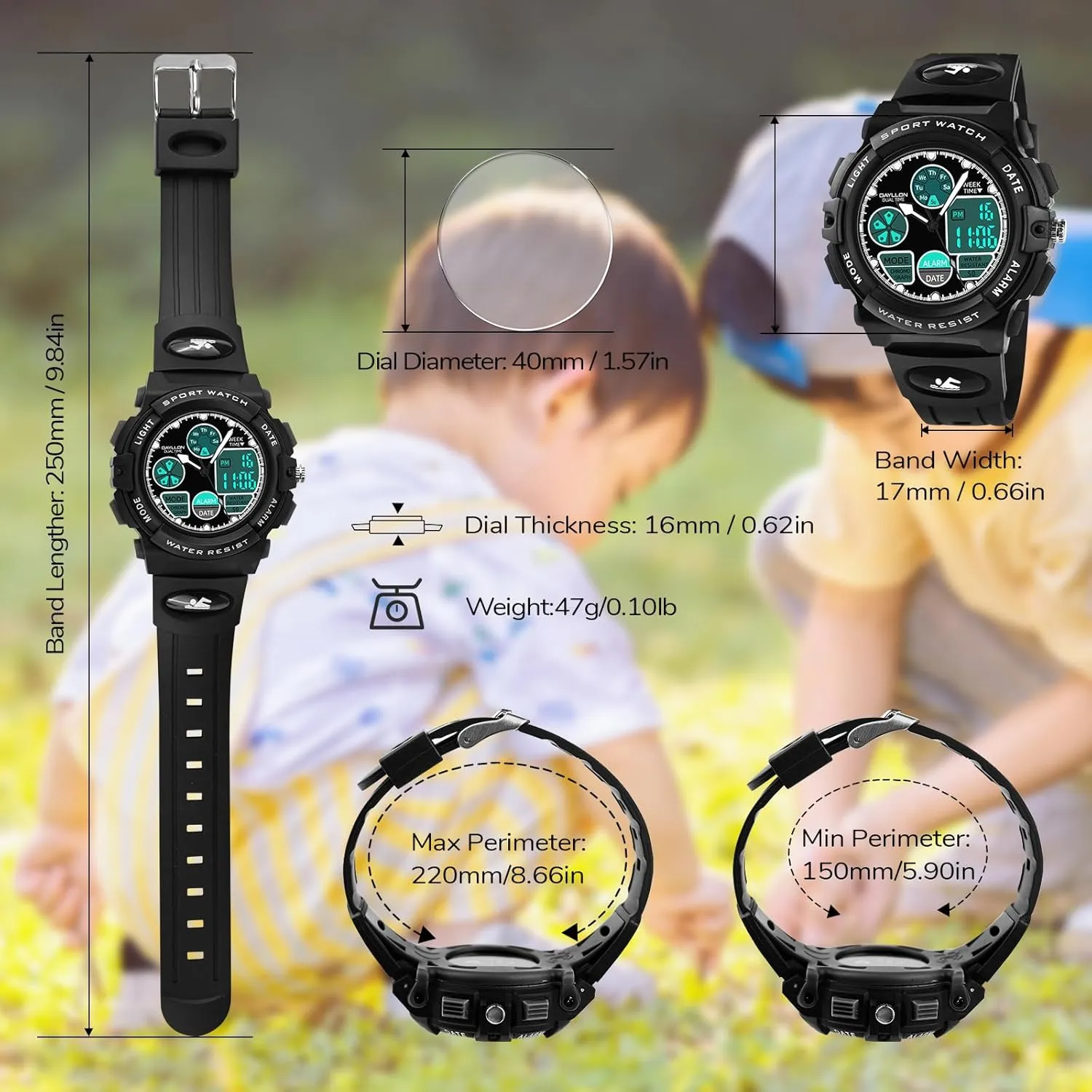 Watch for Kids Dayllon adobe sterile balloon Watches for Kids,Boys Watches Ages 5-15,Analog Digital 