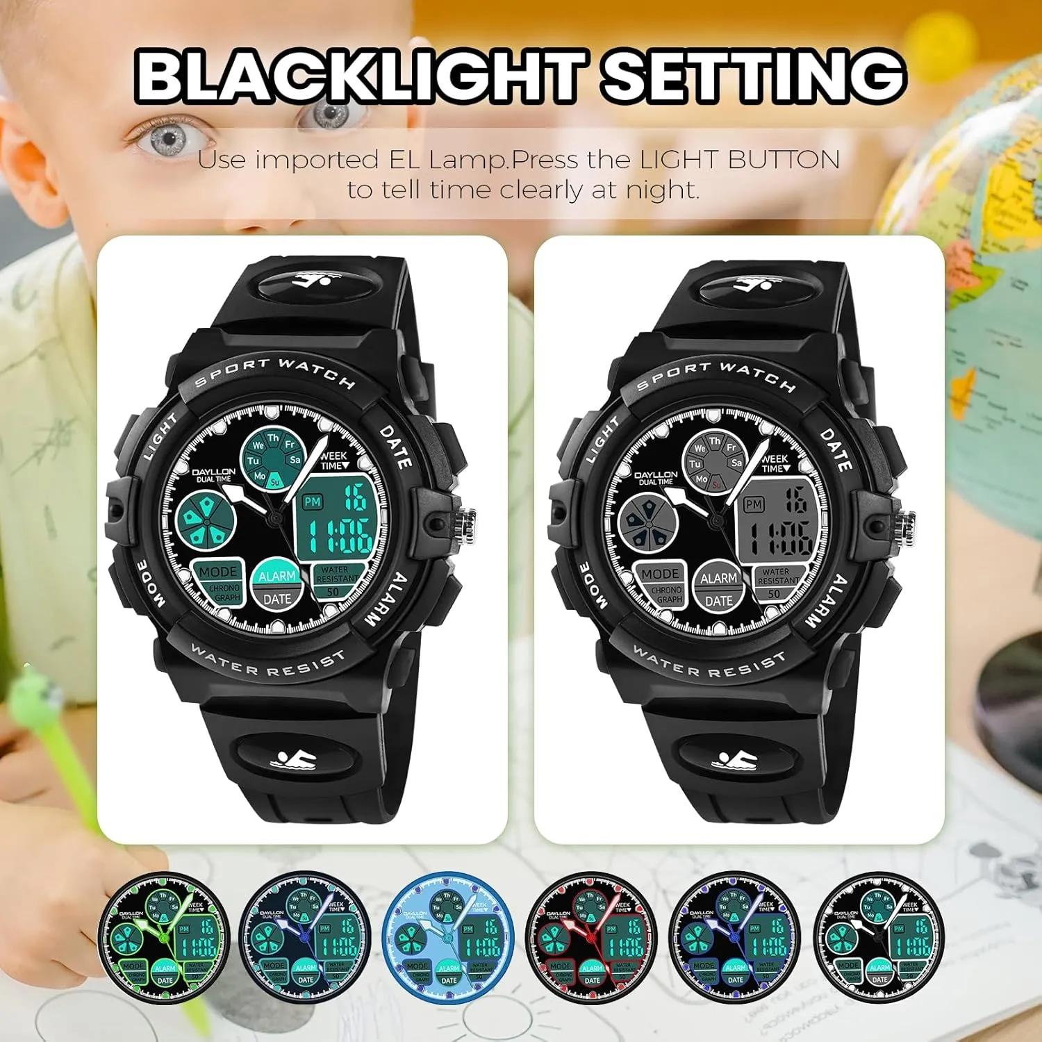 Watch for Kids Dayllon adobe sterile balloon Watches for Kids,Boys Watches Ages 5-15,Analog Digital 