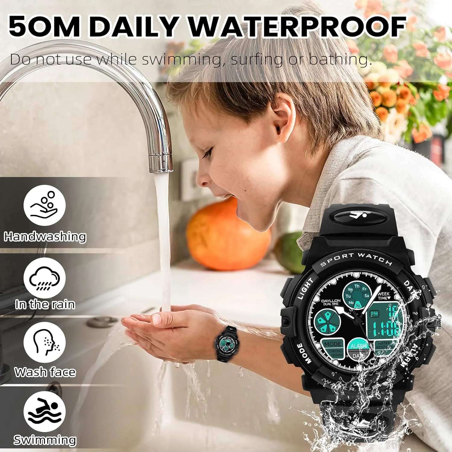Watch for Kids Dayllon adobe sterile balloon Watches for Kids,Boys Watches Ages 5-15,Analog Digital 