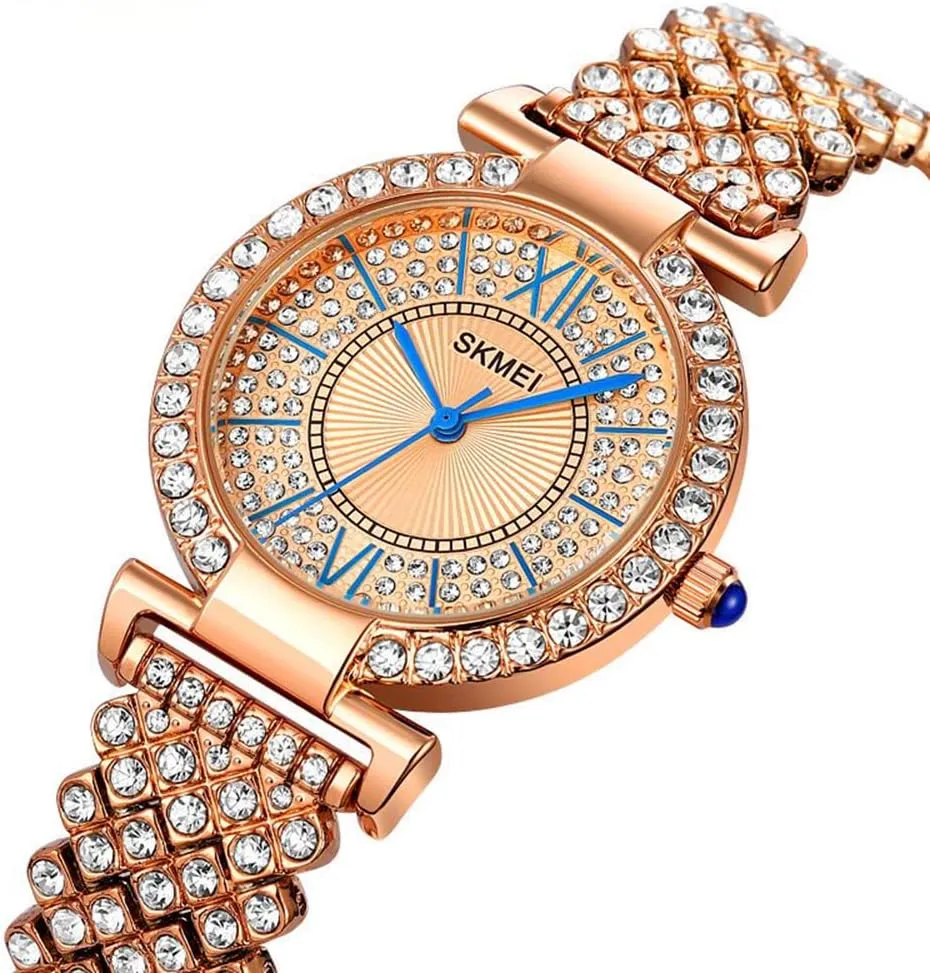 Watch for Ladies MASTOP Luxury Women Watch Crystal Rhinestone Diamond validate Watches Stainless Steel Wristwatch Iced Out Watch with Round Dial Analog Quartz Wrist 