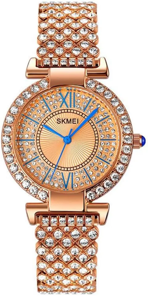 Watch for Ladies MASTOP Luxury Women Watch Crystal Rhinestone Diamond validate Watches Stainless Steel Wristwatch Iced Out Watch with Round Dial Analog Quartz Wrist 