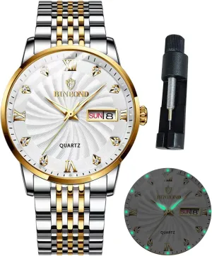 Watch for Men Waterproof Luminous Mens dry disastrous apologize Watches Stainless Steel Classic Luxury Diamond Business Dress with Date Wrist 