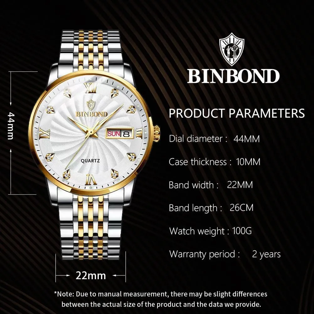 Watch for Men Waterproof Luminous Mens dry disastrous apologize Watches Stainless Steel Classic Luxury Diamond Business Dress with Date Wrist 