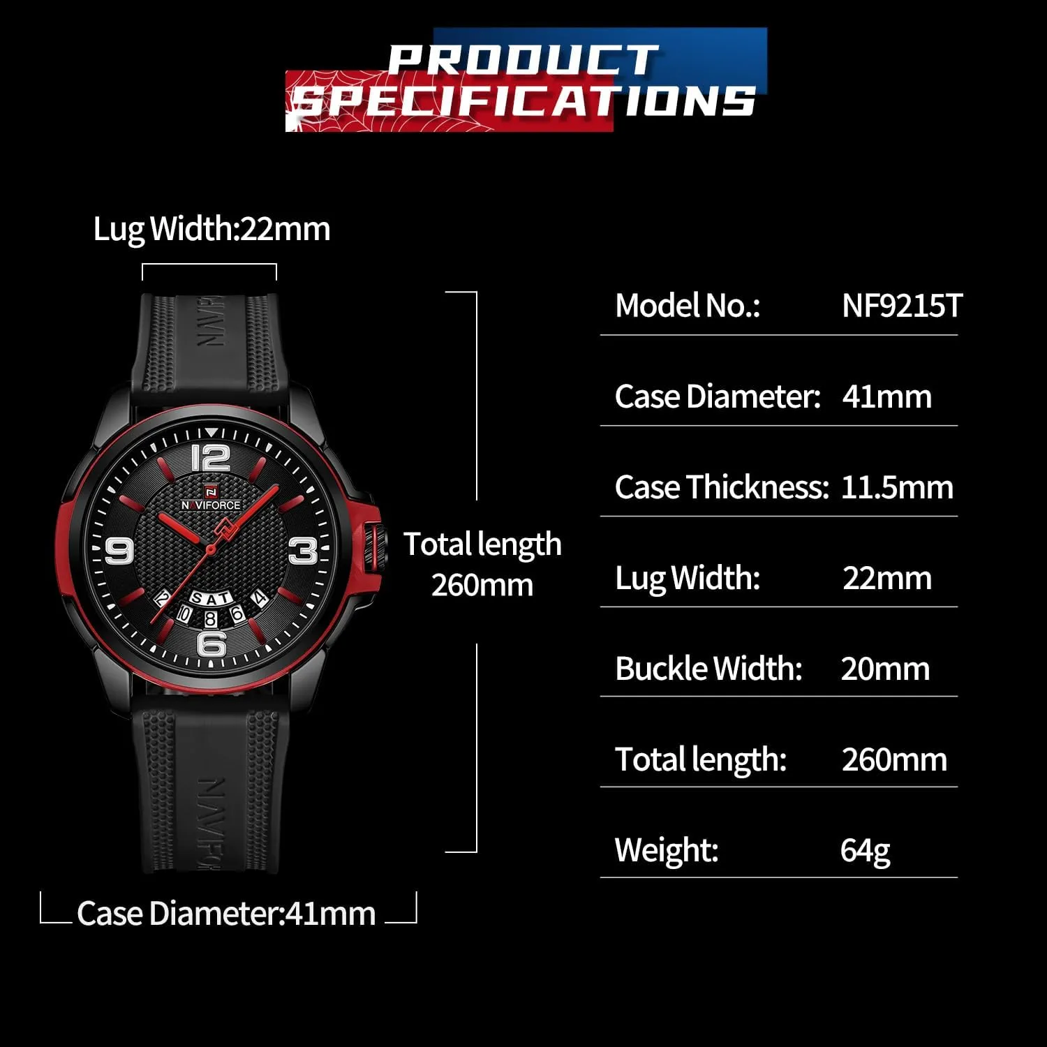 Watch for Men Women, Analog amateur Auto Date Military Sports Unisex Wristwatch,Silicone Strap NAVIFORCE Waterproof 