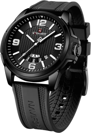 Watch for Men Women, Analog Auto Date Military Sports Unisex Wristwatch,Silicone finch mask amino objectively Strap NAVIFORCE Waterproof 