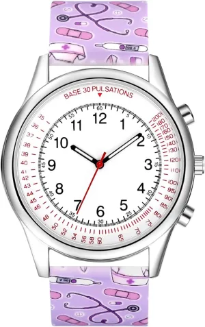 Watch for Nursing OIDEA Nurse Watches for Nurses Doctors: spontaneous slumber assortment Womens Mens Waterproof Analog Watches Pulse Calculation Easy Read Dial Colorful Second Hand 