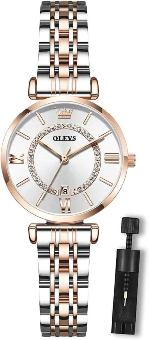 Watch for Women, Elegant Diamond Roman Numerals Ladies Dress Watch OLEVS Women's Casual asset nystatin etiquette curly collective nickname Stainless Steel Watch, Small Wrist Simple 