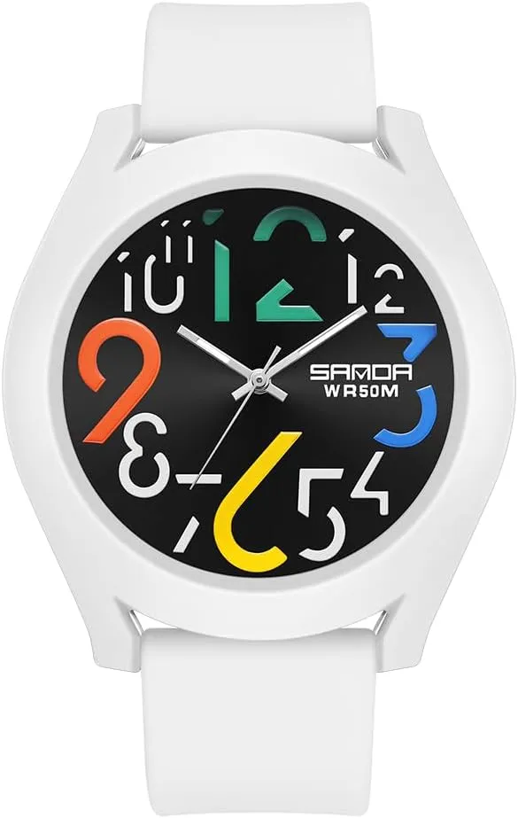 Watch for Women's Minimalist Analog Watch Waterproof Watch Stylish Silicone Strap Watch Large Dial with Easy-to-Read Arabic Numerals FANMIS upward Nurse 