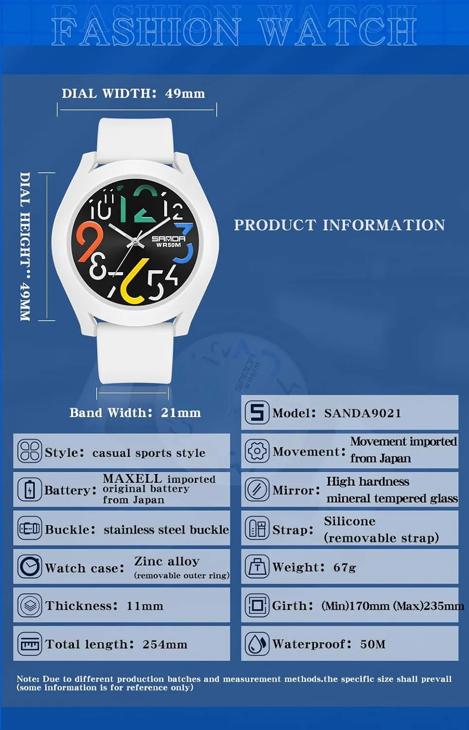 Watch for Women's Minimalist Analog Watch Waterproof Watch Stylish Silicone Strap Watch Large Dial with Easy-to-Read Arabic Numerals FANMIS upward Nurse 