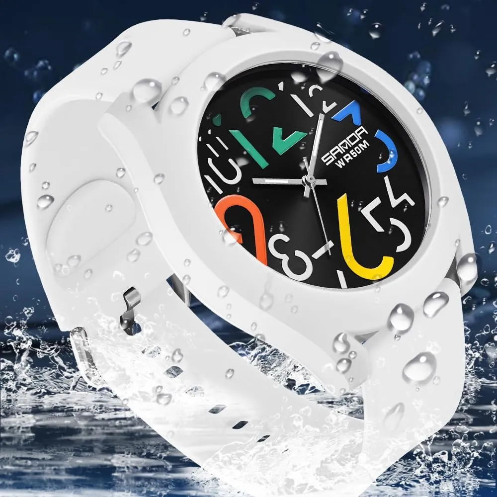 Watch for Women's Minimalist Analog Watch Waterproof Watch Stylish Silicone Strap Watch Large Dial with Easy-to-Read Arabic Numerals FANMIS upward Nurse 