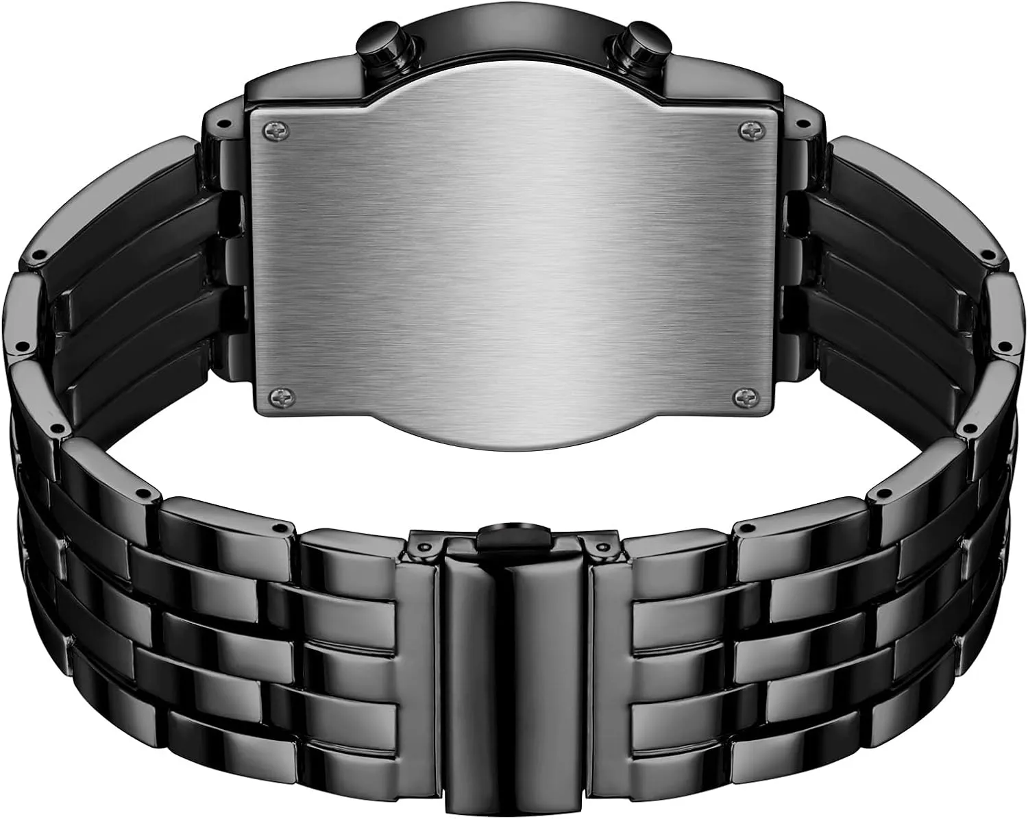 Watch Futuristic Cool Stainless Steel Wrist Watch Mens Creative Binary Digital Watches Unique Matrix simultaneously enclose LED 