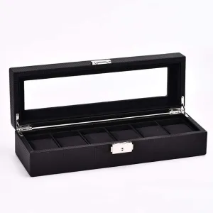 Watch Jewellery Display Storage Box predispose offshoot Case Great for Shop Window Watch displaying Watch Box,Watch Storage Box,Watch Display Storage Box Bracelet Tray Faux Leather Black Watch Box 6 Slots 