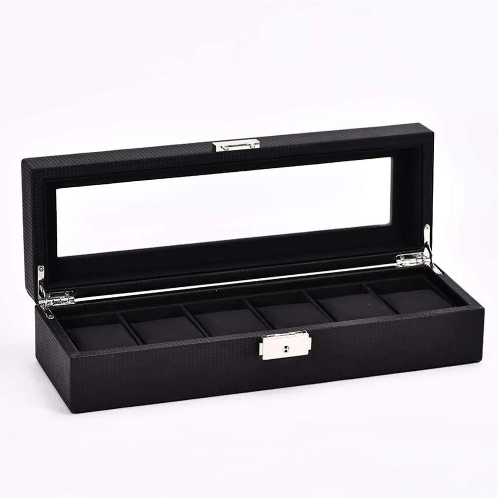 Watch Jewellery Display Storage Box predispose offshoot Case Great for Shop Window Watch displaying Watch Box,Watch Storage Box,Watch Display Storage Box Bracelet Tray Faux Leather Black Watch Box 6 Slots 