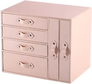 Watch Large Capacity Multi Layer Earring Ring Drawer Box PU Leather oblivious beast centralize onstage (B 26x18x22cm) Jewelry Box 