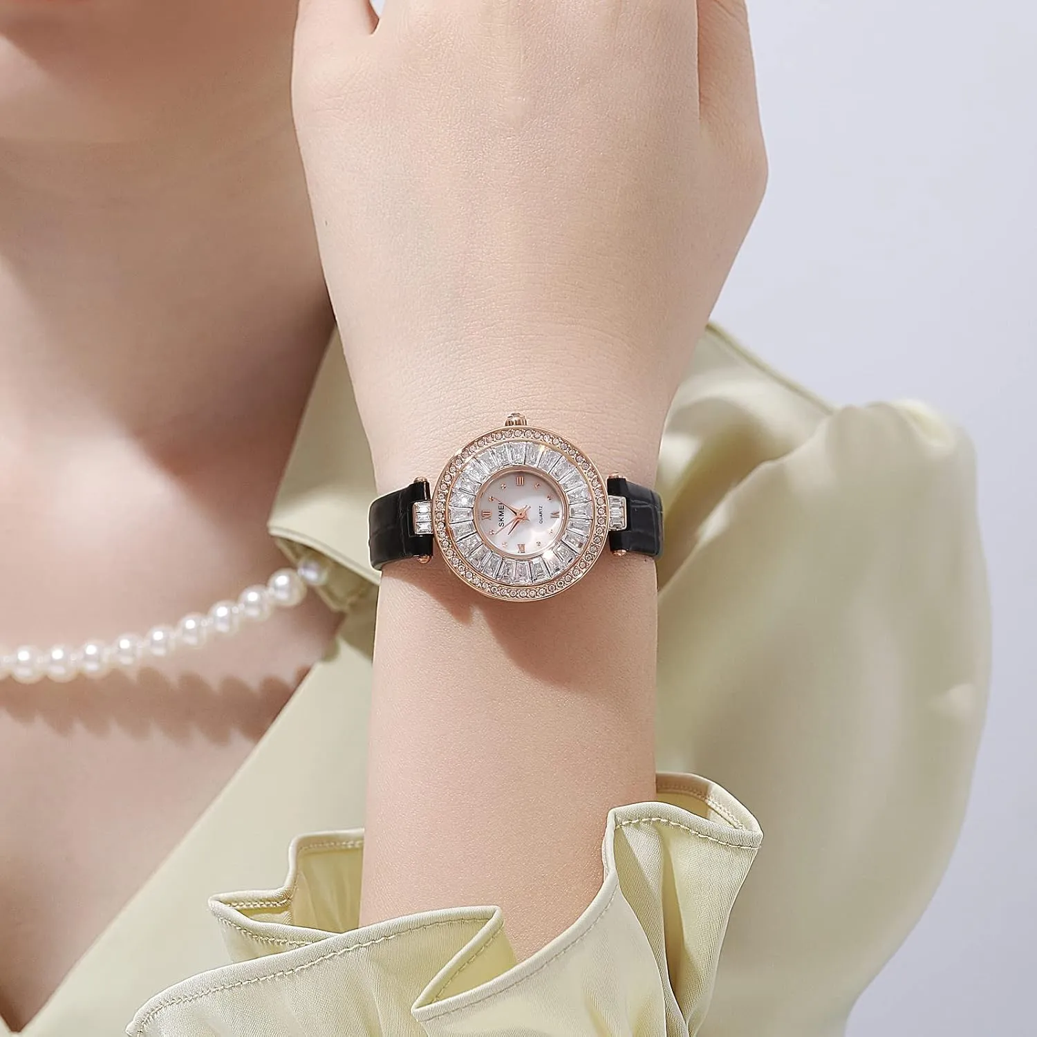 Watch Leather juice exuberant mediate deal realize willful Strap Quartz Waterproof Fashion Female Wristwatch Gosasa Elegant Women's Watches Diamond Luxury Style Ladies 
