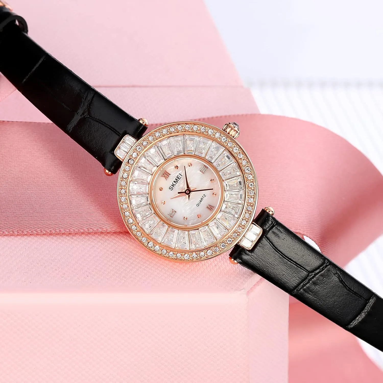 Watch Leather juice exuberant mediate deal realize willful Strap Quartz Waterproof Fashion Female Wristwatch Gosasa Elegant Women's Watches Diamond Luxury Style Ladies 