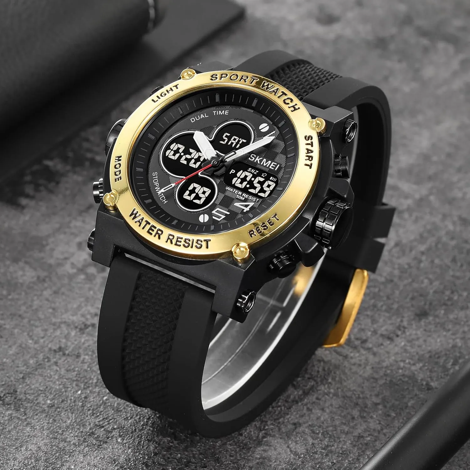 Watch Luxury Business Watch Silicone Strap FANMIS Men's Multi-Function Electronic Watch Sports Digital suspicious classical electrify Analog Display LED Watch Outdoor Sport Military Waterproof 
