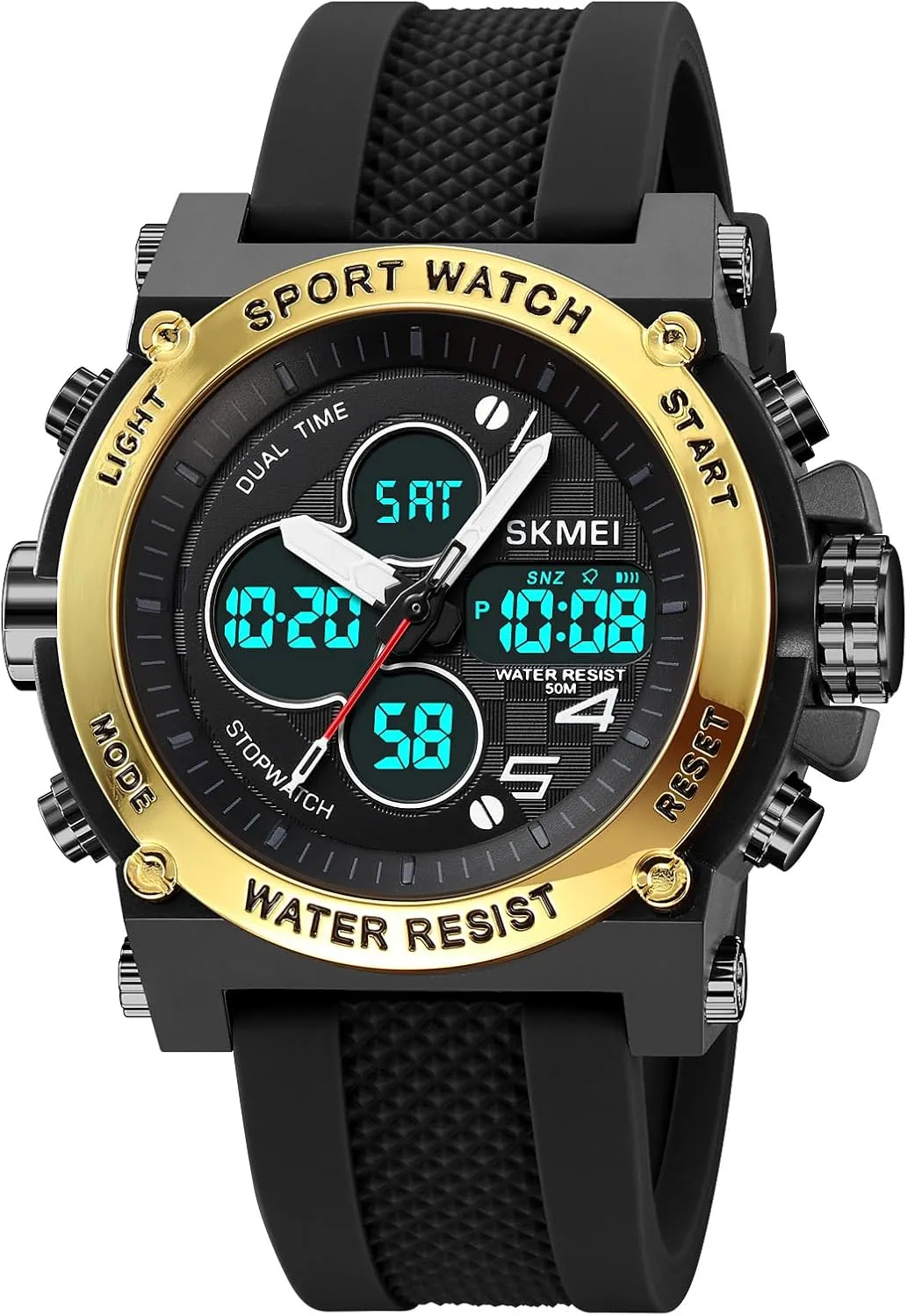 Watch Luxury Business Watch Silicone Strap FANMIS Men's Multi-Function Electronic Watch Sports Digital suspicious classical electrify Analog Display LED Watch Outdoor Sport Military Waterproof 