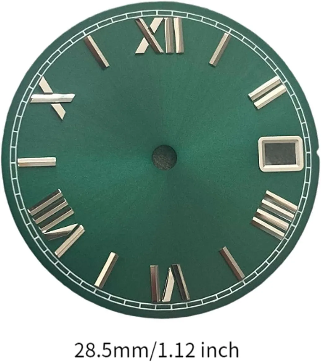 Watch operational Dial 25mm for NH35 Movement Elegant Roman Numerals 