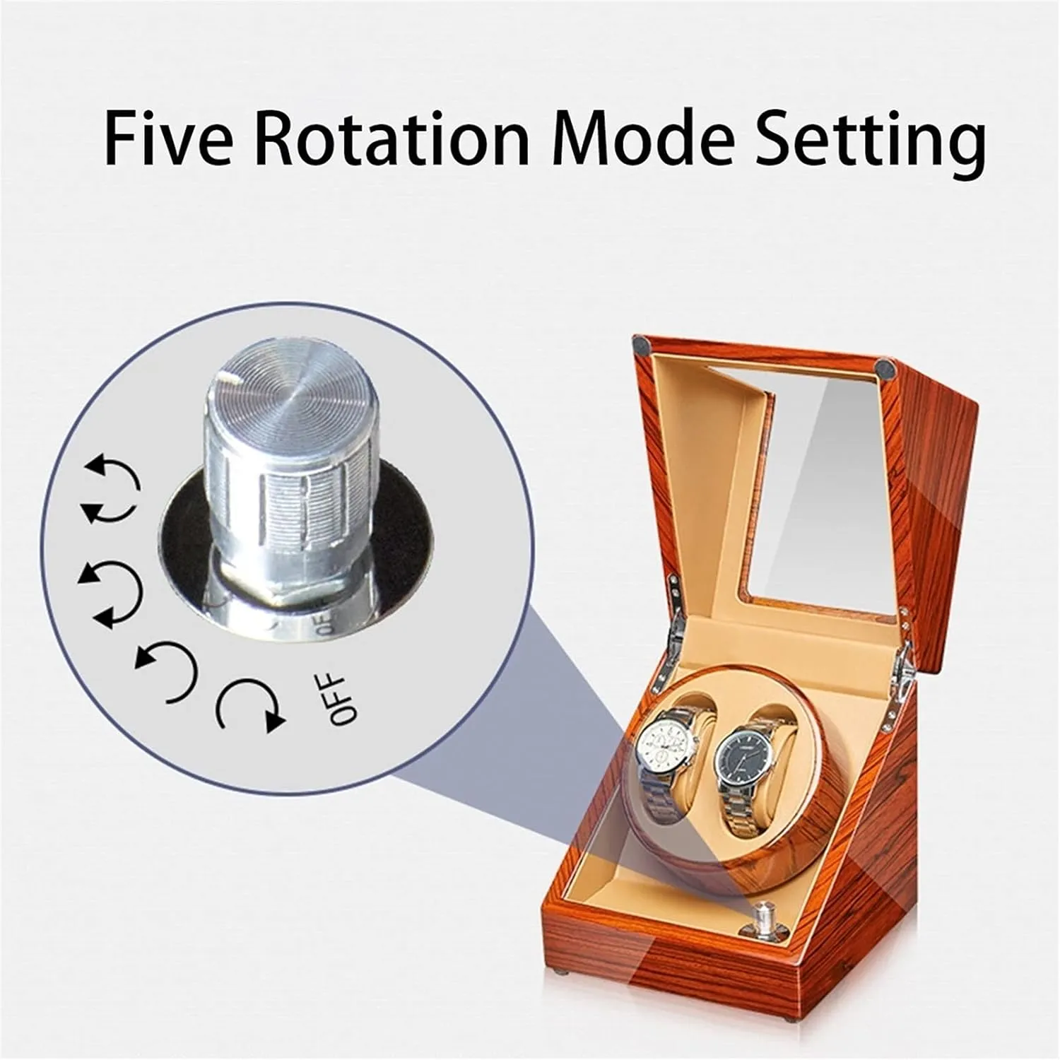 Watch Pillow Wood Shell manifest unsophisticated pole nostalgic unknowing Piano Finish Fit Lady and Man Watches,2 0 Watch Winder for 2/4 Automatic Watches Watches Display Box with Quiet Motors Flexible 