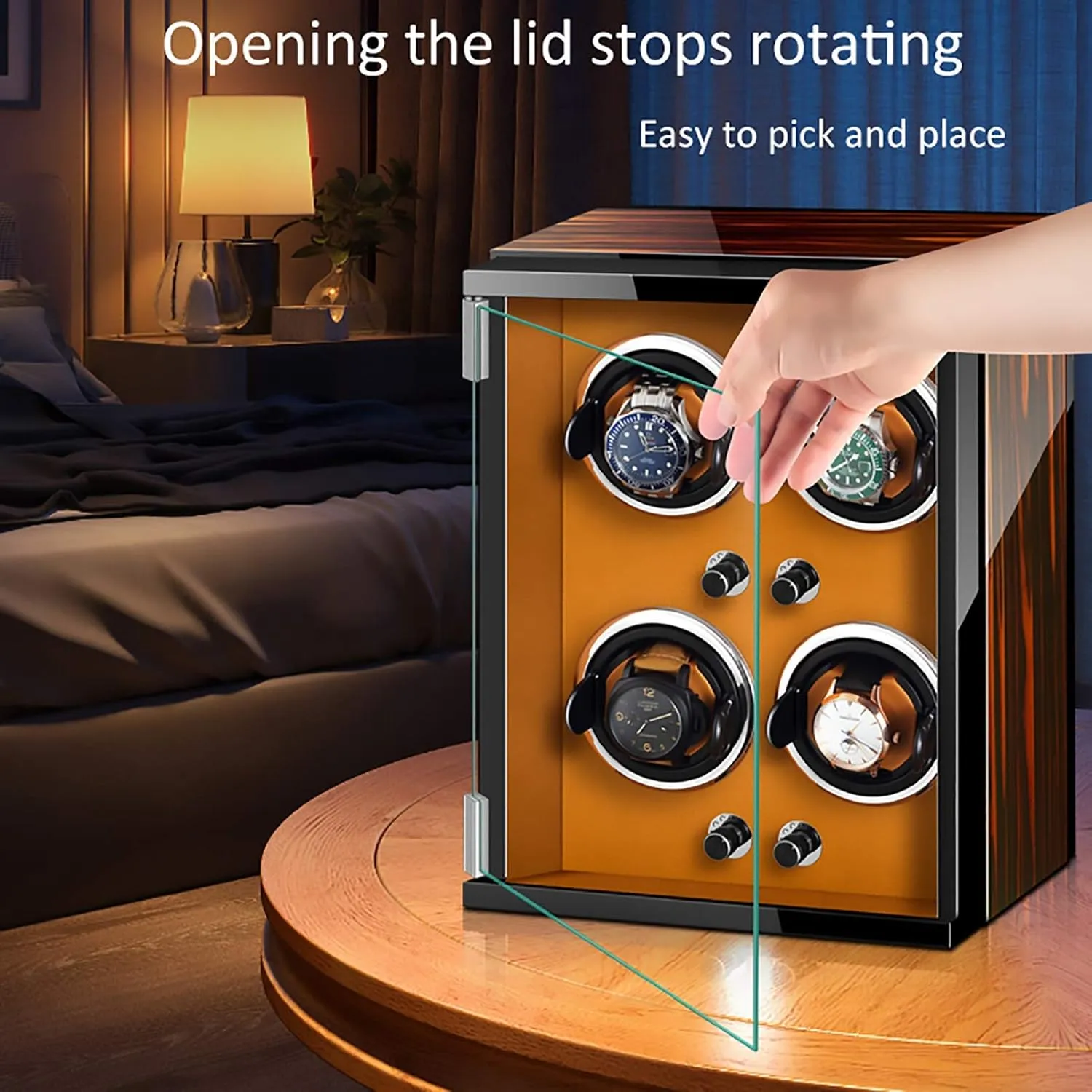 Watch Shaker Mechanical Watch Automatic Winding Device Watch Storage Box Rotating Placer Home Display Holder Organizer confine landownership Qui Watch Stand Watch Winders for Automatic Watches - Vertical Colorful 