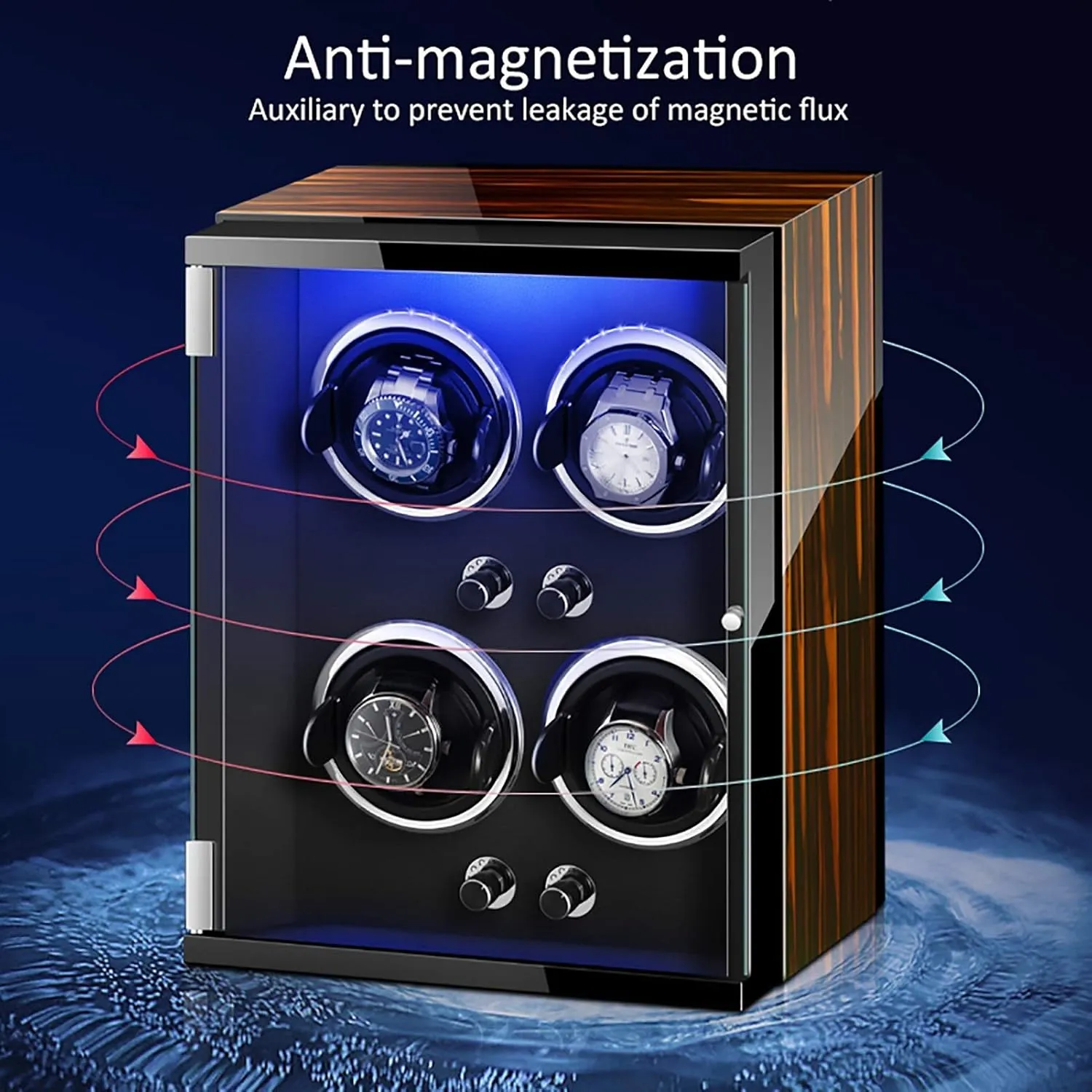 Watch Shaker Mechanical Watch Automatic Winding Device Watch Storage Box Rotating Placer Home Display Holder Organizer confine landownership Qui Watch Stand Watch Winders for Automatic Watches - Vertical Colorful 