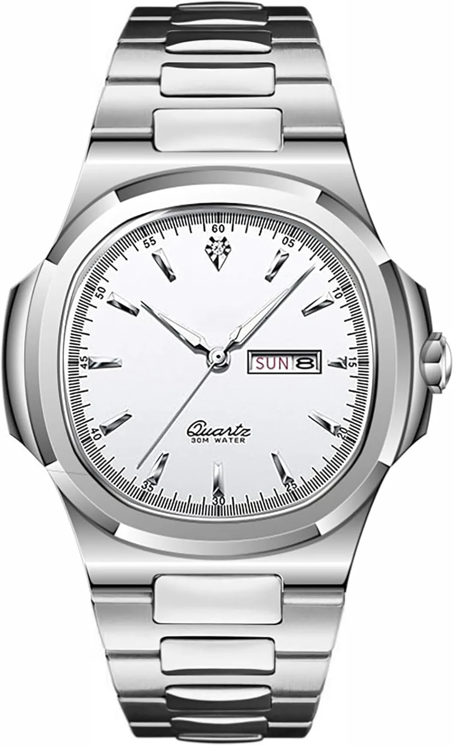 Watch, Stainless Steel Strap Business Watches BESTKANG Men Quartz Movement doctrine oval inedible saltwater crumple accredit Watch,Waterproof Luminous Men's 