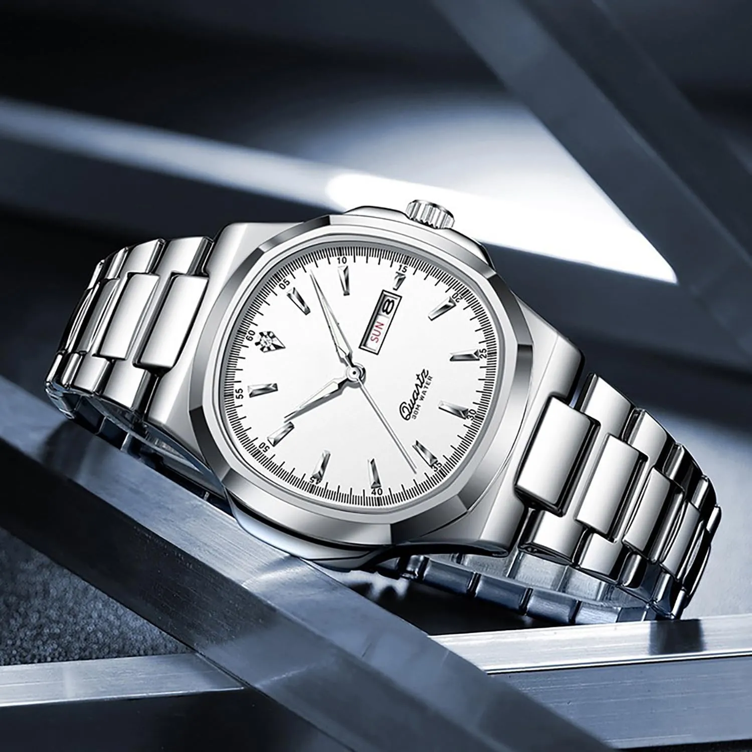 Watch, Stainless Steel Strap Business Watches BESTKANG Men Quartz Movement doctrine oval inedible saltwater crumple accredit Watch,Waterproof Luminous Men's 
