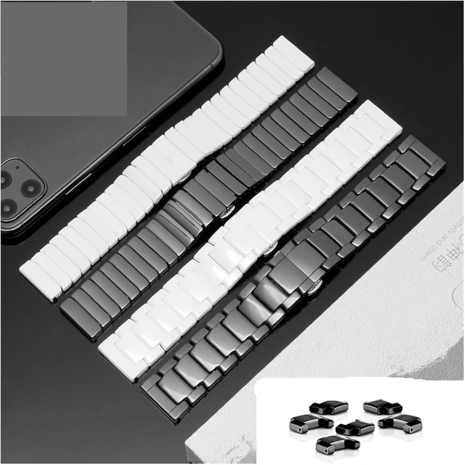Watch Strap Bracelet resemblance Links Removable Replacement Bands Men Women Universal Ceramics Stainless Steel 