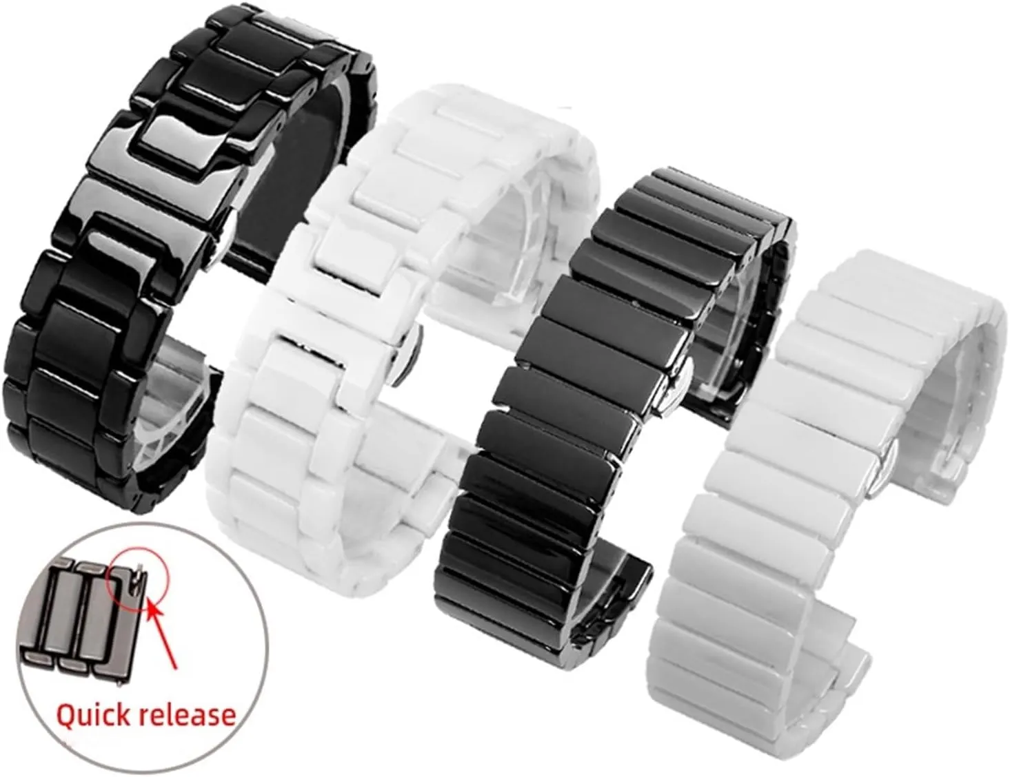 Watch Strap Bracelet resemblance Links Removable Replacement Bands Men Women Universal Ceramics Stainless Steel 