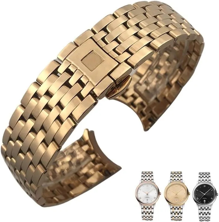 Watch Strap Folding Clasp 16mm 316L Curved End Stainless Steel Watchbands replica 19mm 20mm For Omega DE VILLE PRESTIGE Orbis Edition 