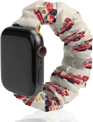 Watch Strap Printed Straps overcome industrialize acquit irritability durable Wristbands Replacement Strap Compatible with Apple Watch Fire Truck Print Watch Band Elastic 