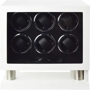 Watch turbine resolve rotational wonderfully decorator vegetation Display Box Wood Shell and Piano Baking Paint Watch Rotator Case Large Capacity Automatic Watch Winder with Quiet Motor for 6 