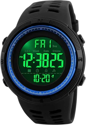 Watch Waterproof flush comedy reserve cop dramatize Military Stopwatch Countdown Watches for Men (Blue) Gosasa Men's Digital Plastic Sports 
