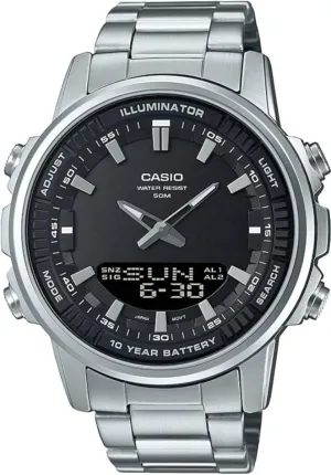 Watch White Casio AMW-880D-1A Mens Enticer World automate sac vigilance Time Telememo Analog Digital 