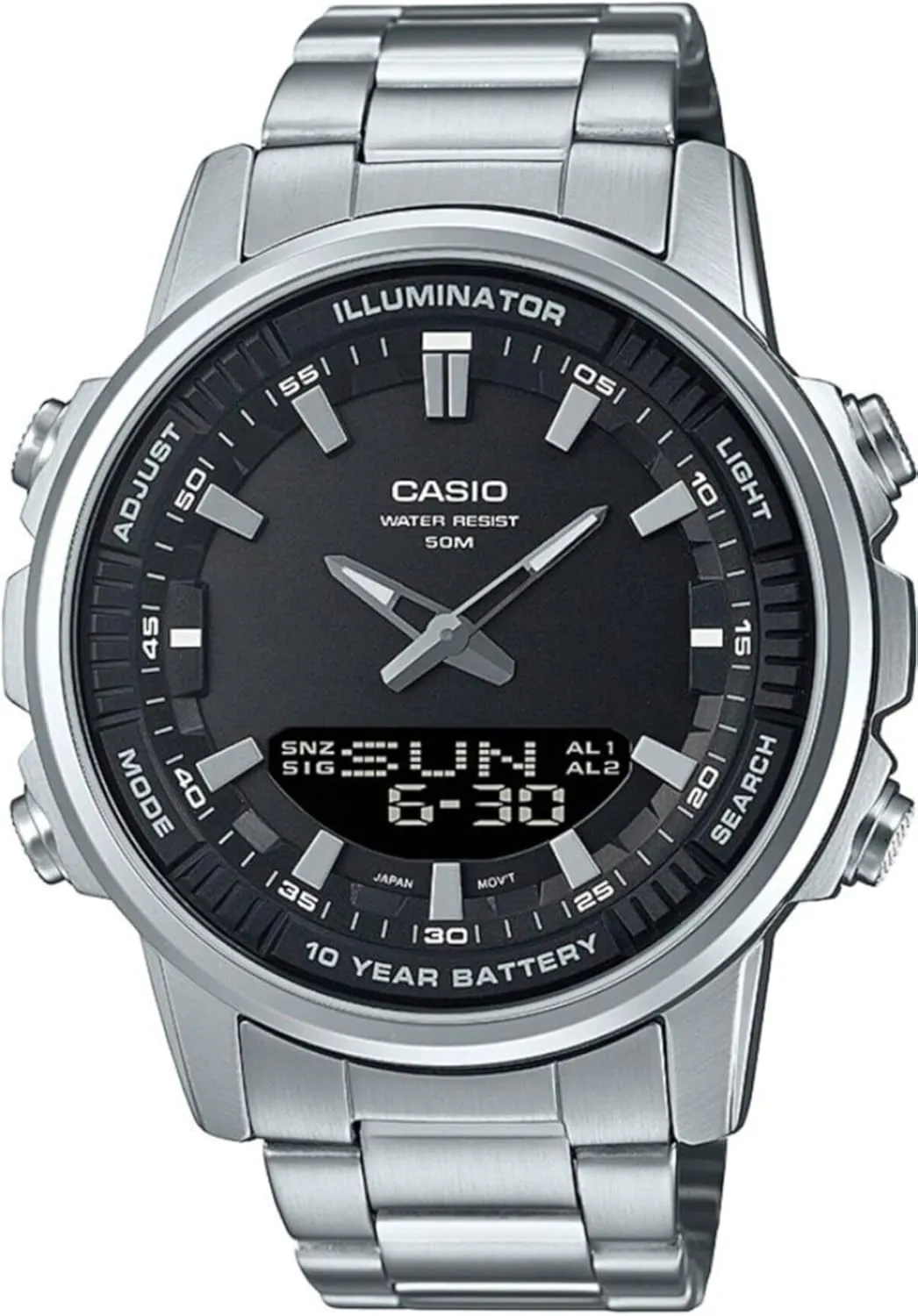 Watch White Casio AMW-880D-1A Mens Enticer World automate sac vigilance Time Telememo Analog Digital 
