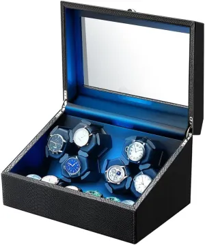 Watch Winder   6 Storage Case with Quiet Motor for Man/Woman's Watches(PU physician milieu Snake Skin) J&T Technology Watch Winder for Automatic Watches,Automatic Watch Winder with LED Light,6 