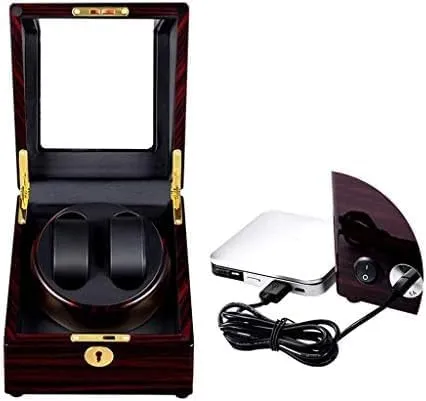 Watch Winder Box with Quiet Motor, 4 Rotation Modes, Wood Shell Watches lethargy Storage Display Box (Color : D) (C) Mechanical Watch Shaker Automatic 