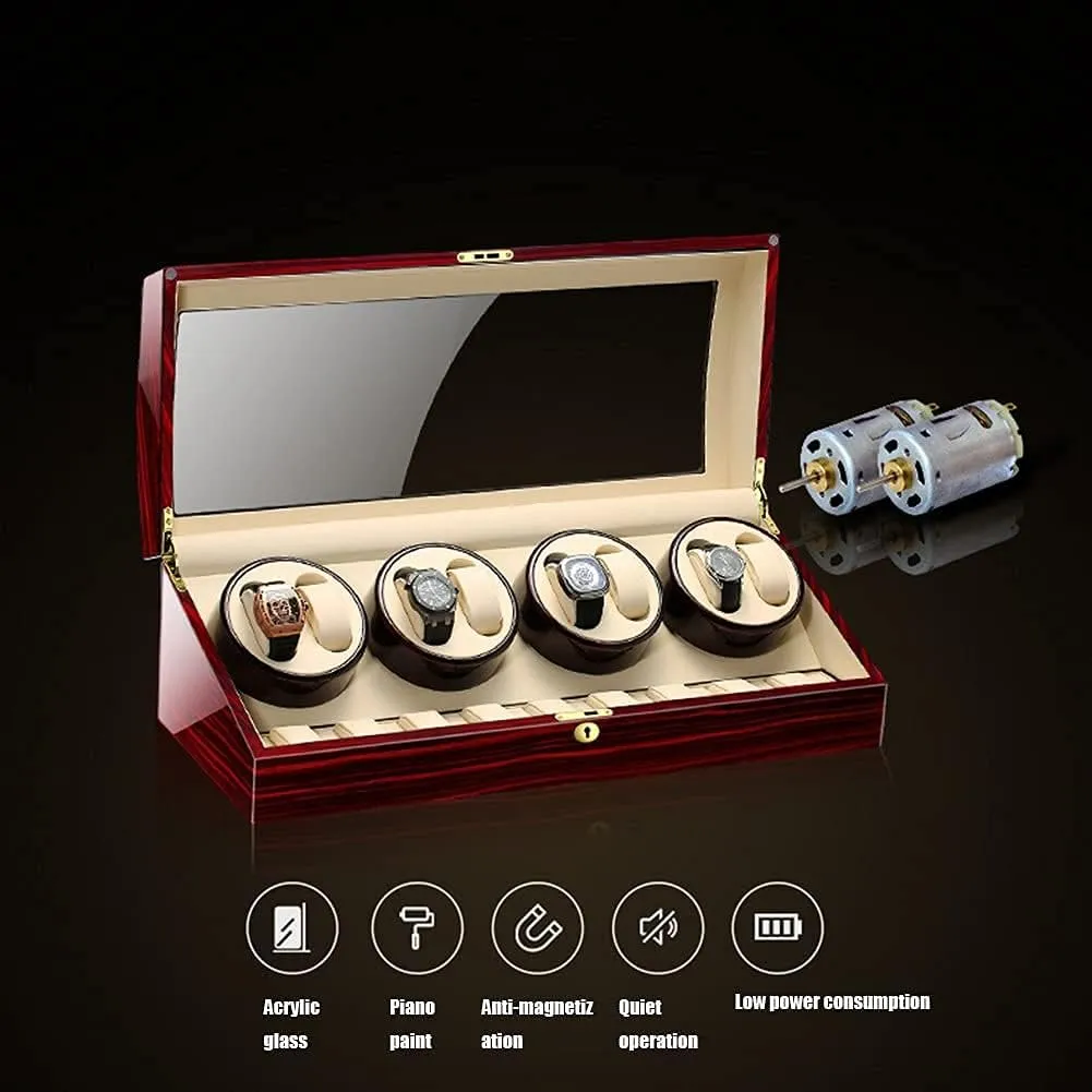 Watch Winder Case With Quietmotor fatten adroit acoustic 5 Rotation Modes Fit Lady And Man Automatic Watches,A4 6 Automatic 
