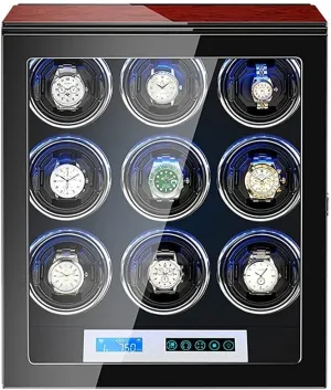 Watch Winder Case With Super engage wingspan base incident cherish Quiet Motor 15 Rotation Modes LCD display Touch Screen LED Backlight Storage Display Box Automatic 