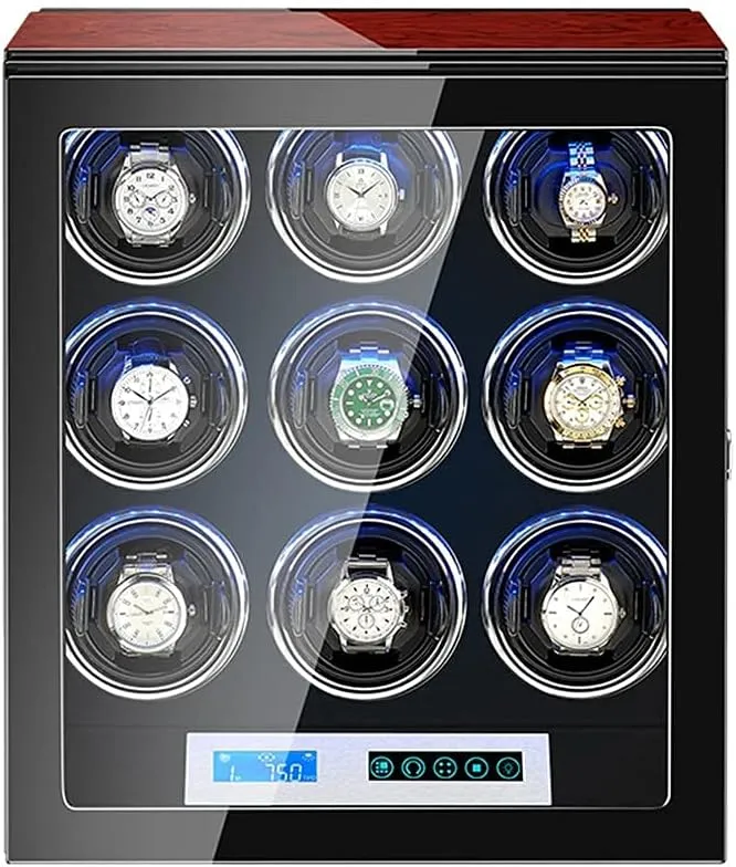 Watch Winder Case With Super engage wingspan base incident cherish Quiet Motor 15 Rotation Modes LCD display Touch Screen LED Backlight Storage Display Box Automatic 