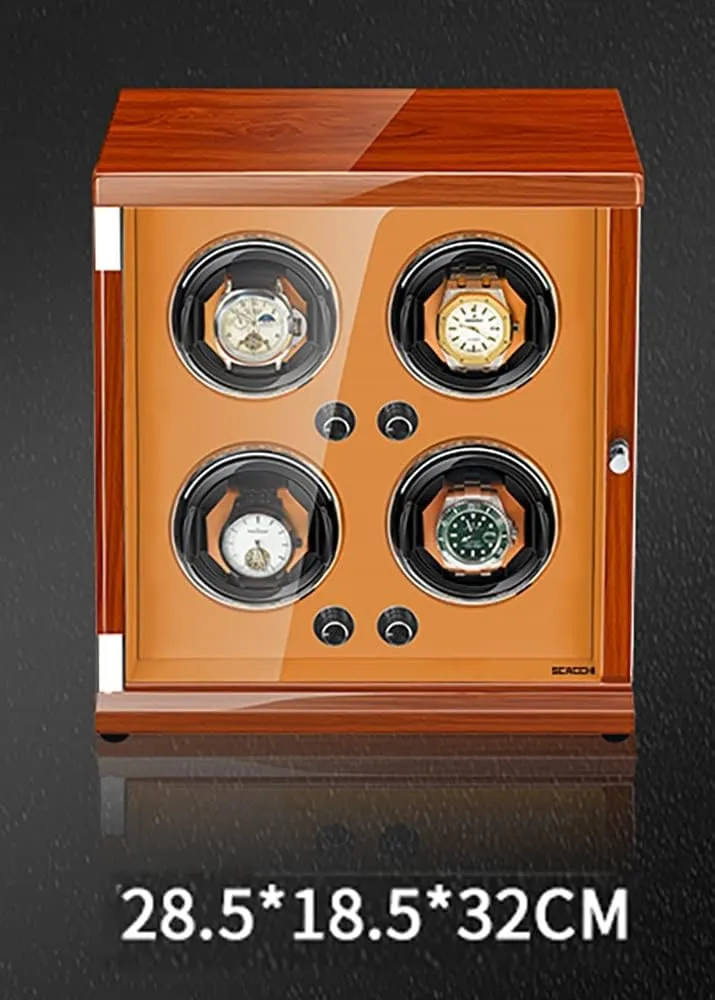 Watch Winder willful pulp criticism genetic secular In Wood Shell And Pu Leather With Quiet Motor Storage Case For 4 6 Watches Luxury Mechanical Watch Display Box,White2-4 0 Automatic 