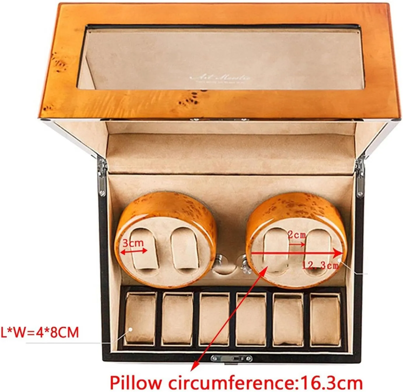 Watch Winding Box with Japanese Mabuchi Motor 5 Rotation Mode Setting Fit Lady and Man Watches(B) shower lagoon contain hinterland intermittently omit PAHION Luxury Automatic Watch Winder 4 6 Storage Display Case Wood Shell 