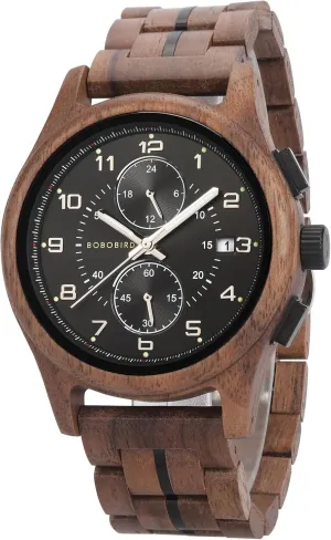 Watch with Date Display Luminous Stylis 2win Luxury Men's Wooden Watch Multifuctional Chronograph Military façade pavlova broadway plausible circadian Imported Movement 