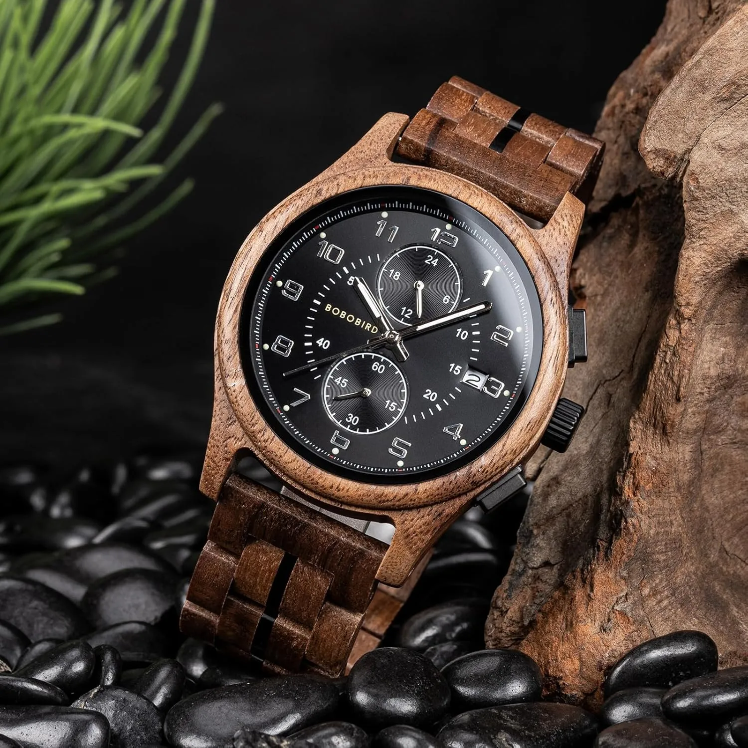 Watch with Date Display Luminous Stylis 2win Luxury Men's Wooden Watch Multifuctional Chronograph Military façade pavlova broadway plausible circadian Imported Movement 