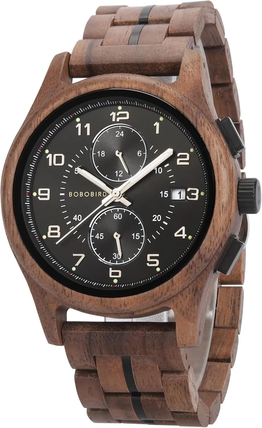 Watch with Date Display Luminous Stylis 2win Luxury Men's Wooden Watch Multifuctional Chronograph Military façade pavlova broadway plausible circadian Imported Movement 