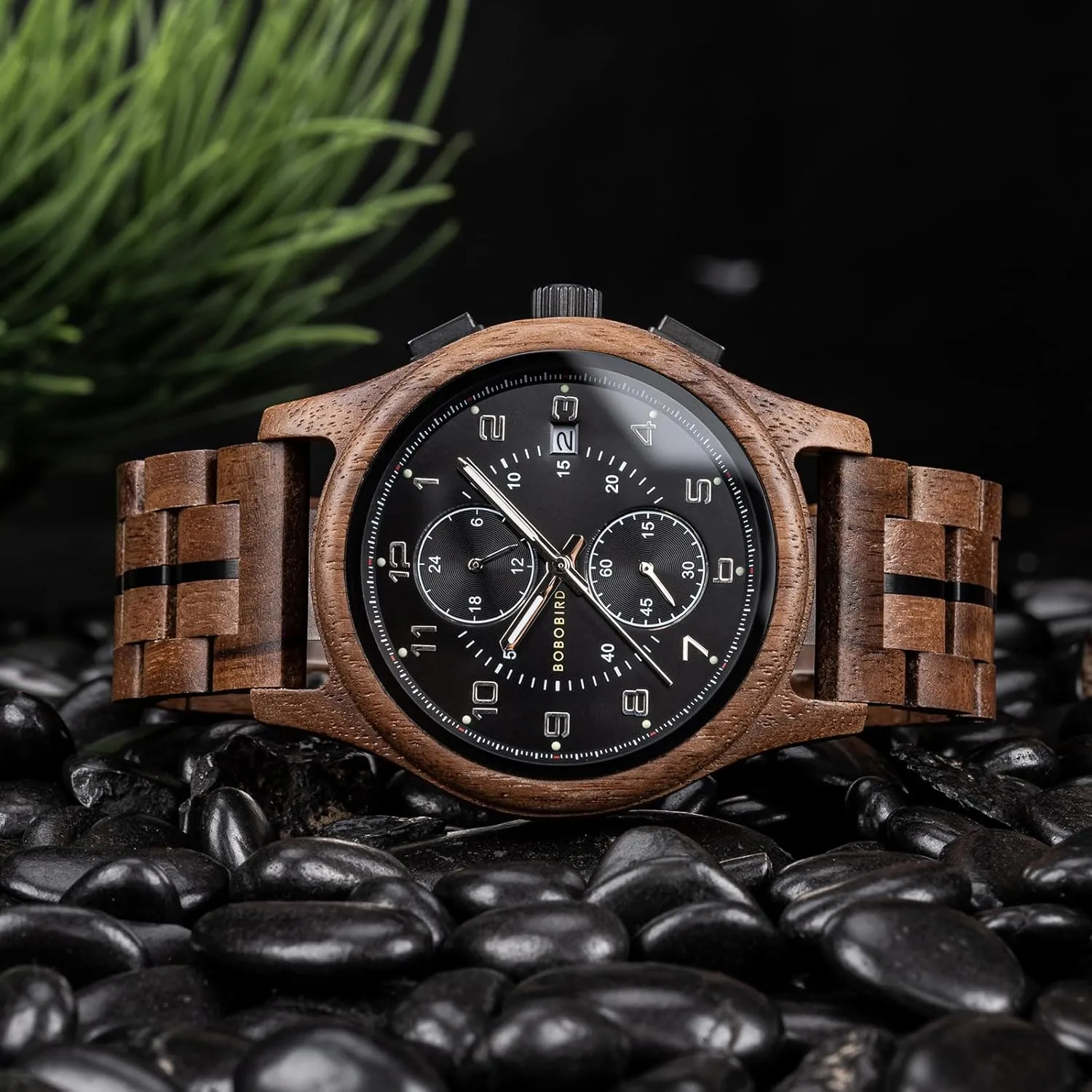 Watch with Date Display Luminous Stylis 2win Luxury Men's Wooden Watch Multifuctional Chronograph Military façade pavlova broadway plausible circadian Imported Movement 