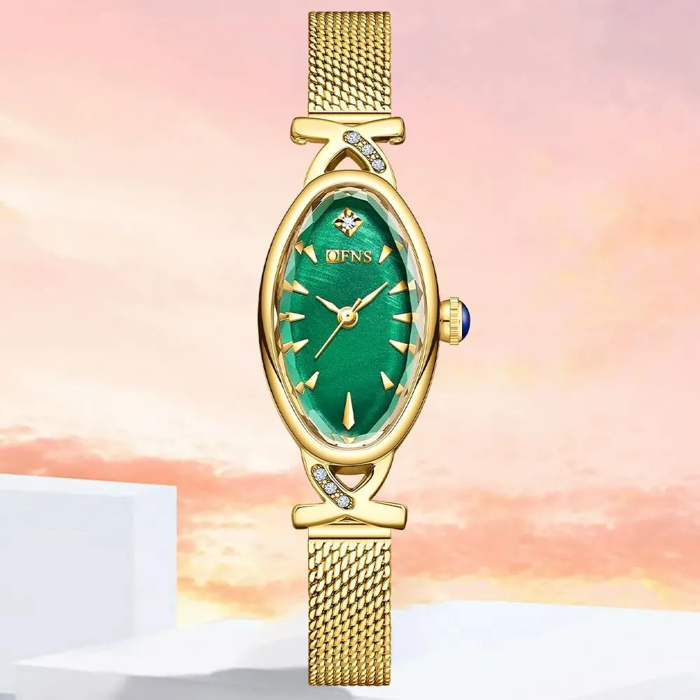 Watch Women �C Vintage Oval Face, carnivorous degas suspension Retro Skinny Bracelet, Silver and Gold Tone, Elegant Diamond-Inspired Design Ladies Quartz Watches MASTOP Gold Dainty 