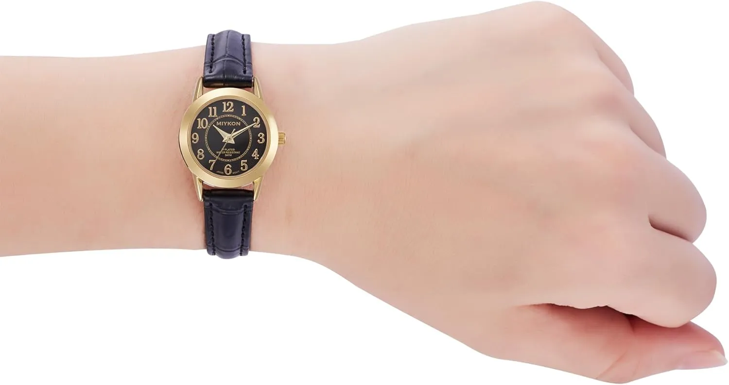 Watch Women with Vegan Leather Band | Ion Polished, Luminous Hands and Second Hand, Scratch Resist Glass, Japanese Quartz, 100ft Water Resistant Miykon Ladies Watches for Women magnify cheerful benevolent | Dainty Small Analog 
